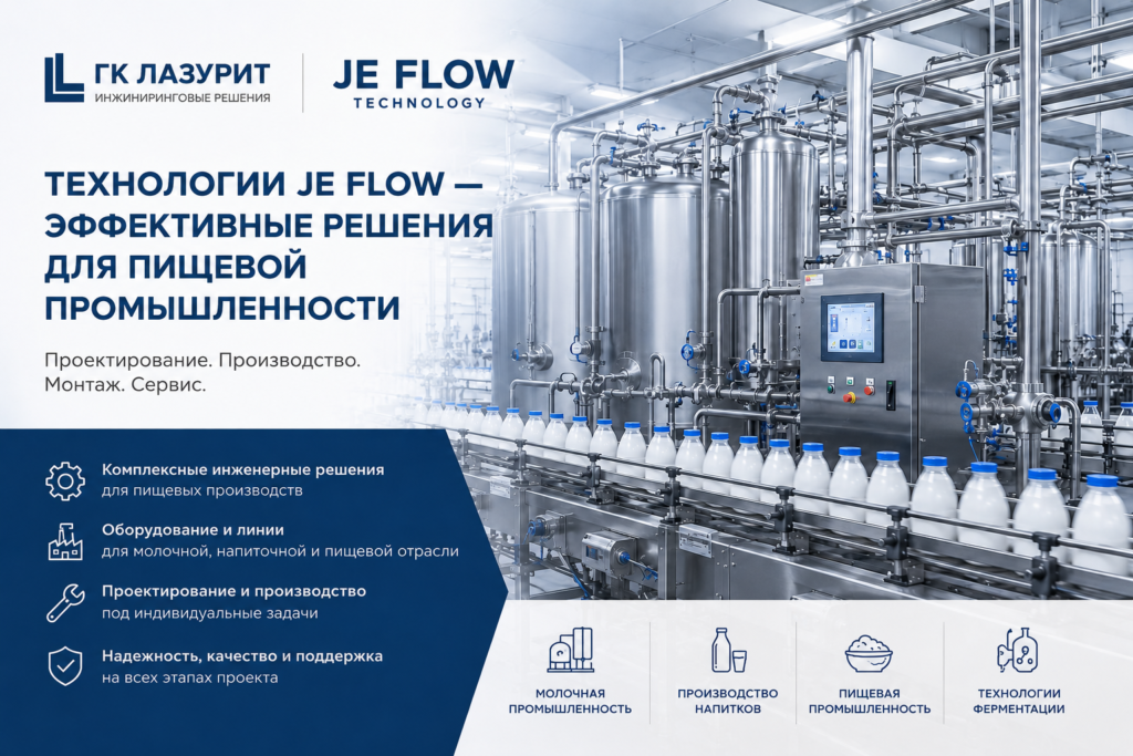 Сочетание производственных возможностей Je Flow и ГК "Лазурит" позволяет реализовывать проекты любой сложности